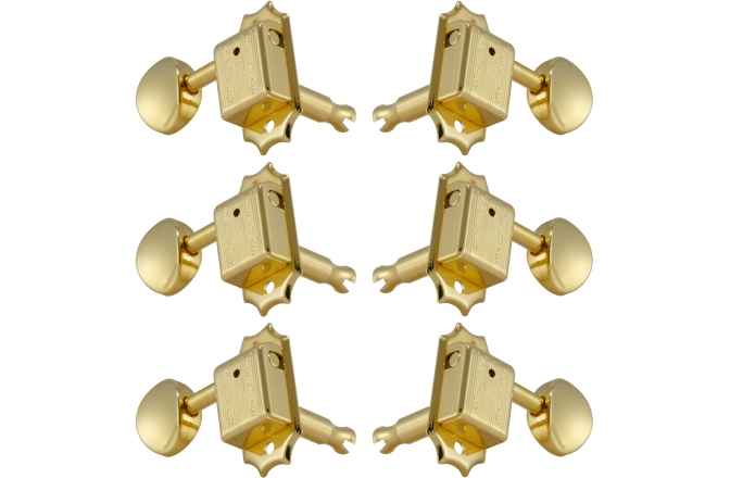 Set cheițe chitară Grover 133G Deluxe Guitar Machines 3 + 3 - Gold
