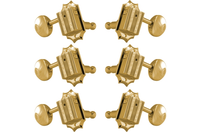 Set cheițe chitară Grover 136G Vintage Deluxe Guitar Machines 3 + 3 Gold