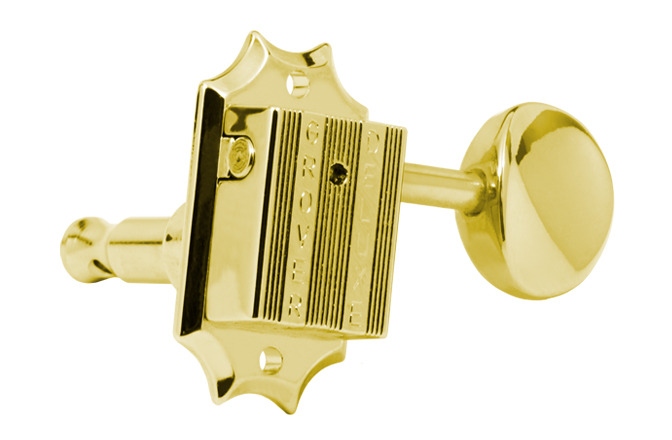 Set cheițe chitară Grover 136G6 Vintage Deluxe Guitar Machines 6-in-Line Left Side Gold