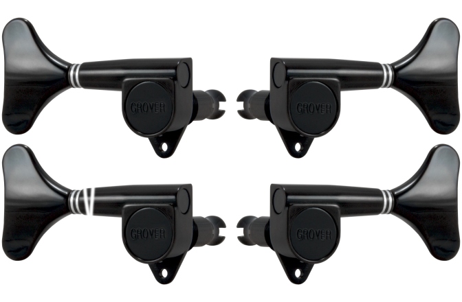 Set cheițe chitară Grover 144BC Mini Bass Machines - Bass 2 + 2 Black Chrome