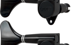 Set cheițe chitară Grover 144BCL4 Mini Bass 4-in-Line LH Right Side Black Chrome