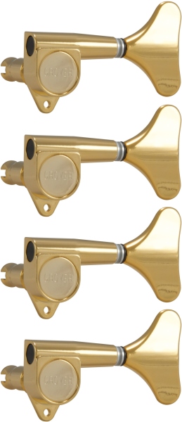 Grover 144G4 Mini Bass 4-in-Line Left Side Gold