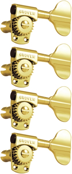 Grover 145G4 Titan Electric Bass 4-in-Line Left Side Gold