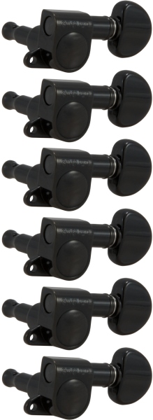 Grover 205BC6 Mini Rotomatics 6-in-Line Left Side Black Chrome