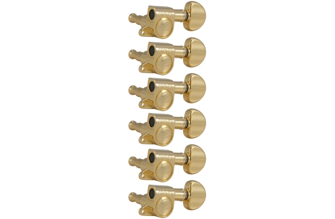 Set cheițe chitară Grover 205G6 Mini Rotomatics 6-in-Line Left Side Gold