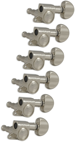 Grover 205N6 Mini Rotomatics 6-in-Line Left Side Nickel
