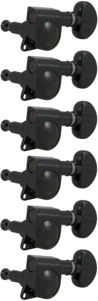 Grover 305BC6 Mid-Size Rotomatics 6-in-Line Left Side Black Chrome