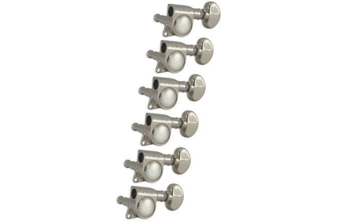 Set cheițe chitară Grover 305N6 Mid-Size Rotomatics 6-in-Line Left Side Nickel