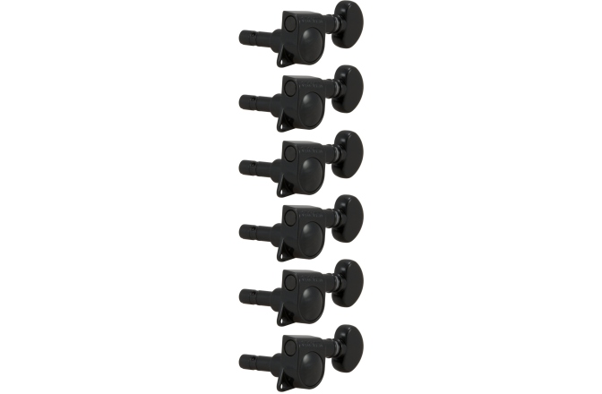 Set cheițe chitară Grover 406BC6 Mini Locking Rotomatics 6-in-Line Left Side Black Chrome