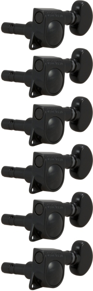 Grover 406BC6 Mini Locking Rotomatics 6-in-Line Left Side Black Chrome