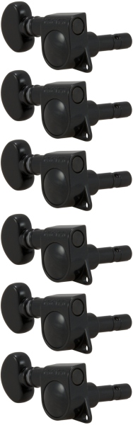 Grover 406BCL6 Mini Locking Rotomatics 6-in-Line LH Right Side Black Chrome