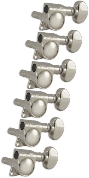 Grover 406N6 Mini Locking Rotomatics 6-in-Line Left Side Nickel