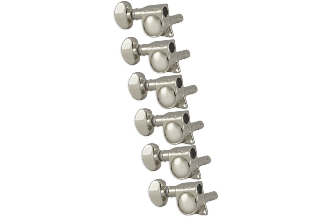 Set cheițe chitară Grover 406NL6 Mini Locking Rotomatics 6-in-Line LH Right Side Nickel
