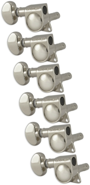 Grover 406NL6 Mini Locking Rotomatics 6-in-Line LH Right Side Nickel