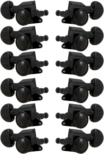 Grover 505BC12 Mini Roto-Grip Locking Rotomatics 12-String Black Chrome