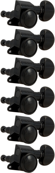 Grover 505BC6 Mini Roto-Grip Locking 6-in-Line Left Side Black Chrome