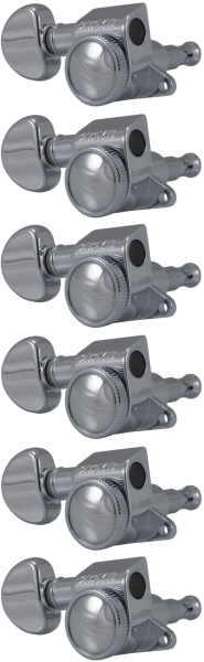 Grover 505CL6 Mini Roto-Grip 6-in-Line LH Right Treble Side Chrome
