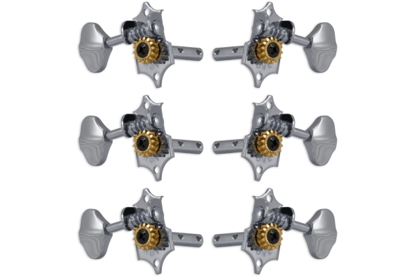 Grover H97C Original Sta-Tite Machine Head Horizontal 3 + 3 Chrome