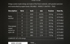 Set chitară clasică-8 corzi Ortega String Set 8-String Nylon Silver-plated Copper Wound - Made in Germany by Pyramid