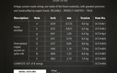 Set chitară clasică-8 corzi Ortega String Set 8-String Nylon Silver-plated Copper Wound - Made in Germany by Pyramid