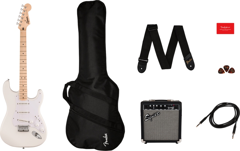Fender Squier Sonic Stratocaster Pack Arctic White Frontman 10G