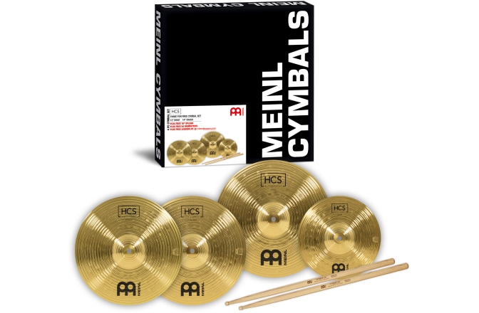 Set Cinele Meinl HCS Bonus Pack 13''Hihat + 14''Crash + 10''Splash + SB106 Drumsticks