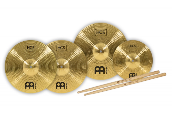 Set Cinele Meinl HCS Bonus Pack 13''Hihat + 14''Crash + 10''Splash + SB106 Drumsticks