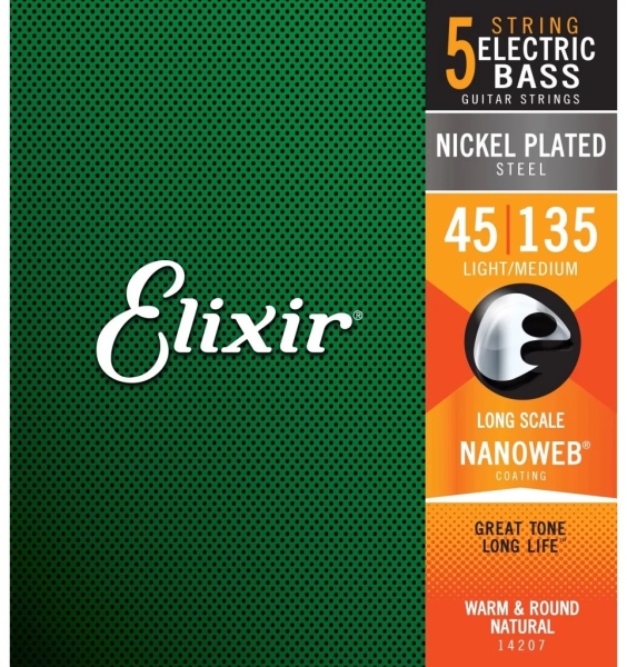 Elixir Nanoweb Light-Medium 5-string (45-135) 14207