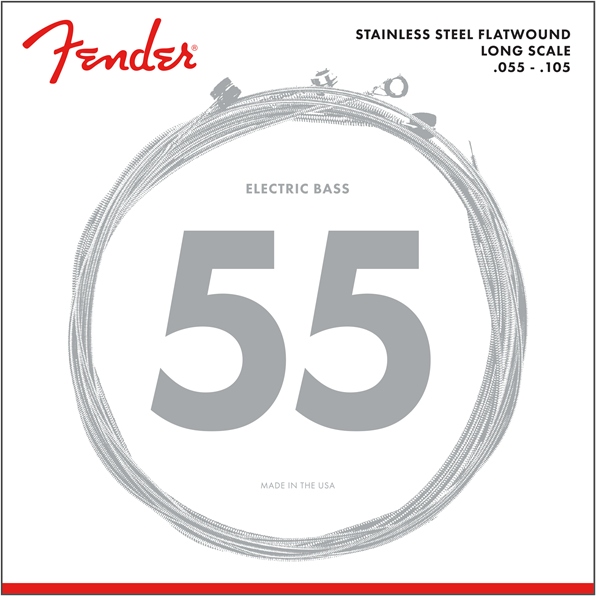 Fender Stainless 9050's Bass Strings Stainless Steel Flatwound 9050M .055-.105 Gauges