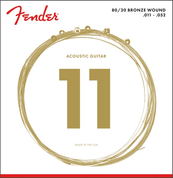 Fender 80/20 Bronze Acoustic Strings Ball End 70CL .011-.052 Gauges