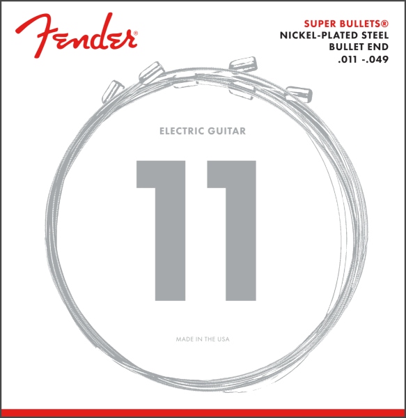 Fender Super Bullet Strings Nickel Plated Steel Bullet End 3250M Gauges .011-.049