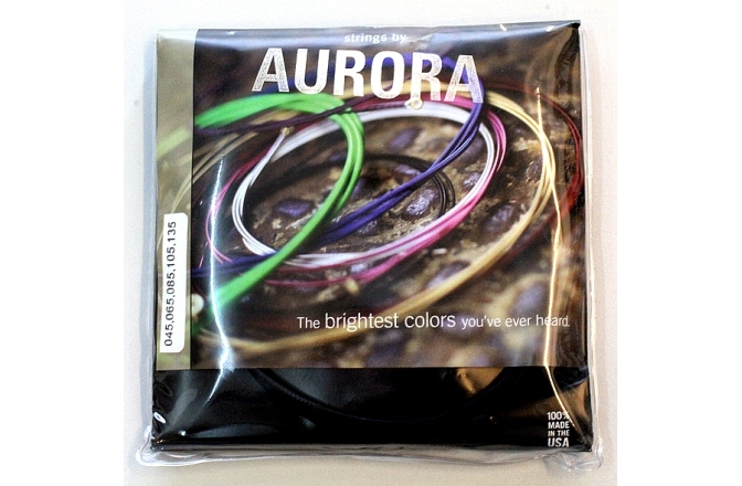 Set de corzi pentru chitara bass electric cu 5 corzi Aurora Custom Bass 45-135 Black