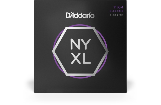 Set de corzi pentru chitară electrică cu 7 corzi Daddario NYXL1164 7 Strings