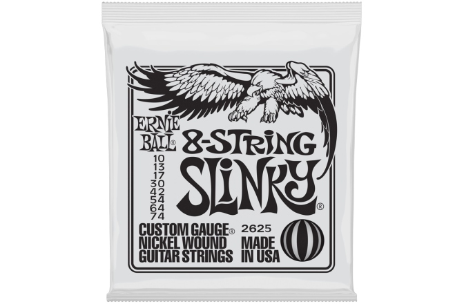 Set de corzi pentru chitare cu 8 corzi Ernie Ball Custom Slinky 2625 8S