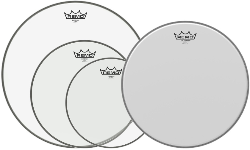 Remo Set de Fețe de Tobe Pro Pack Emperor Transparent 10