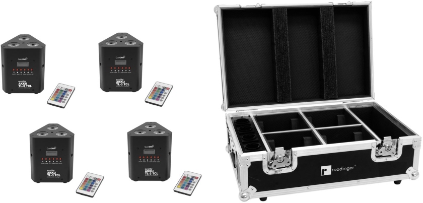 Eurolite Set 4x AKKU TL-3 TCL QuickDMX + Case with charging function