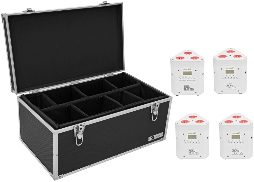 Eurolite Set 4x AKKU TL-3 TCL white + Case TDV-1
