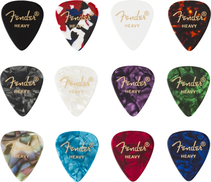 Fender 351 Shape Celluloid Medley Heavy (12)