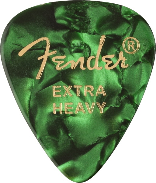 Fender 351 Shape Premium Picks Extra Heavy Green Moto 12 Count