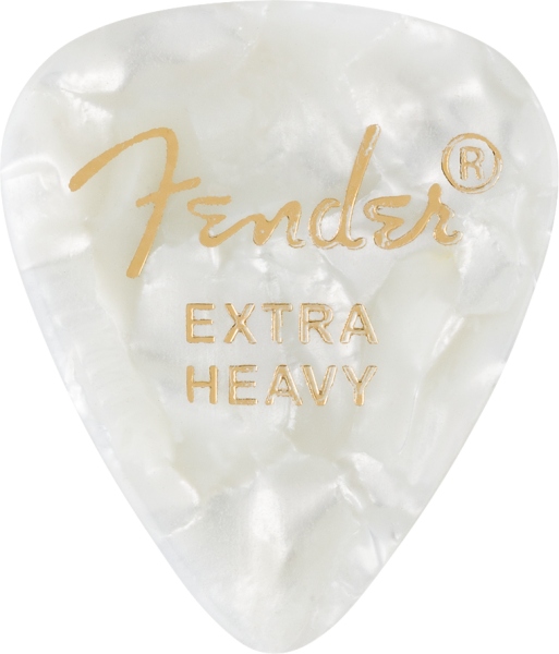 Fender 351 Shape Premium Picks Extra Heavy White Moto 12 Count