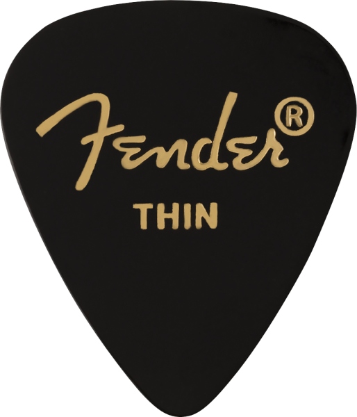 Fender Classic Celluloid Black 351 Shape Thin 12 Count