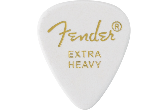 Set de pene Fender Classic Celluloid White 351 Shape Extra Heavy 12 Count
