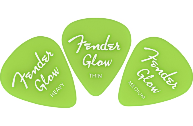 Set de pene  Fender Glow In The Dark 351 Picks 12-Pack