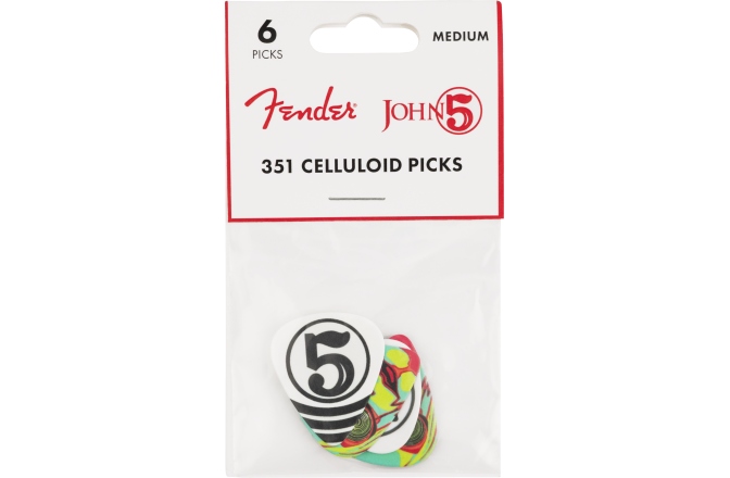 Set de pene Fender John 5 351 Celluloid Picks (6 pack)