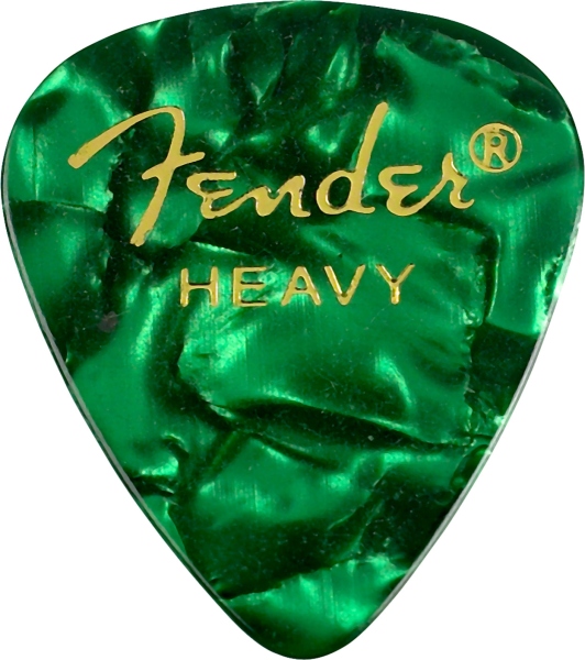 Fender Premium Celluloid 351 Shape Picks Heavy Green Moto 12-Pack