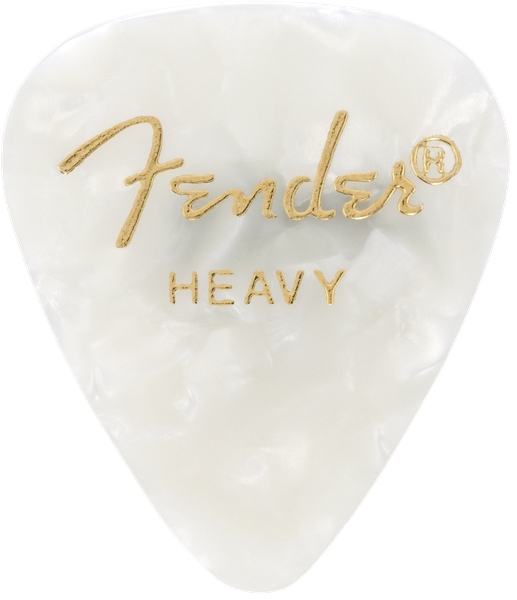 Fender Premium Celluloid 351 Shape Picks Heavy White Moto 12-Pack