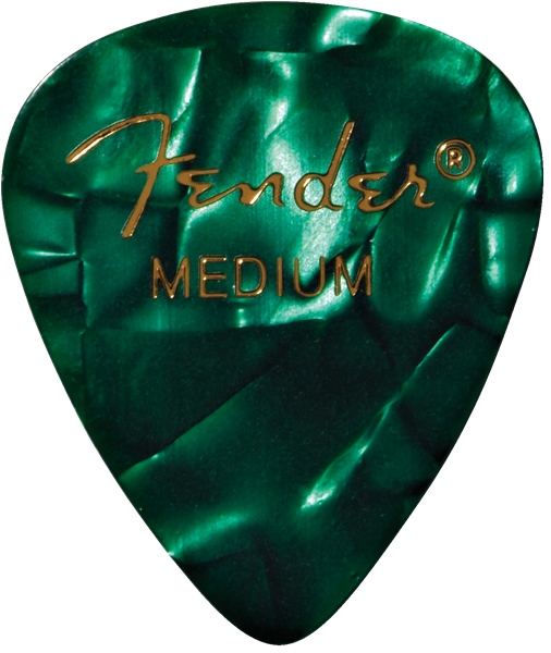 Fender Premium Celluloid 351 Shape Picks Medium Green Moto 144-Pack