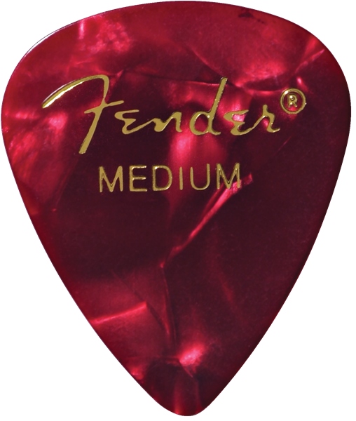 Fender Premium Celluloid 351 Shape Picks Medium Red Moto 12-Pack