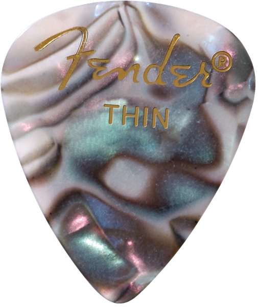 Fender Premium Celluloid 351 Shape Picks Thin Abalone 12-Pack