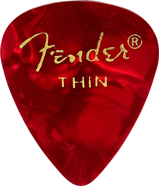 Fender Premium Celluloid 351 Shape Picks Thin Red Moto 144-Pack